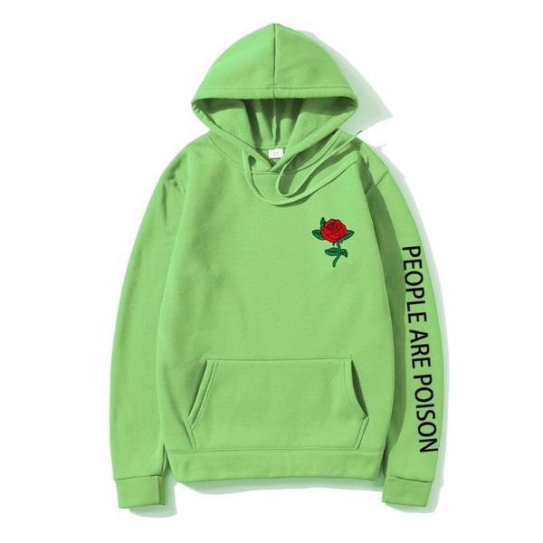

men's hoodies & sweatshirts 2021 harajuku hoodie men fashion red rose flower sweatshirt with print autumn winter streetwear, Black