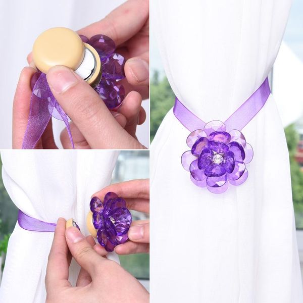 

other home decor magnet curtain buckle installation strap wall hook acrylic flower style tiebacks tie rope accessory