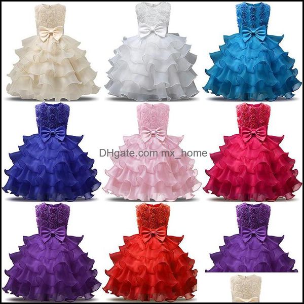 Mädchen Kleider Baby Kinder Kleidung Baby, Umstandsblumenkleid Tutu Cupcake Prinzessin Fashion Boutique Schleife Ballkleid Z4574 Drop Delivery 202