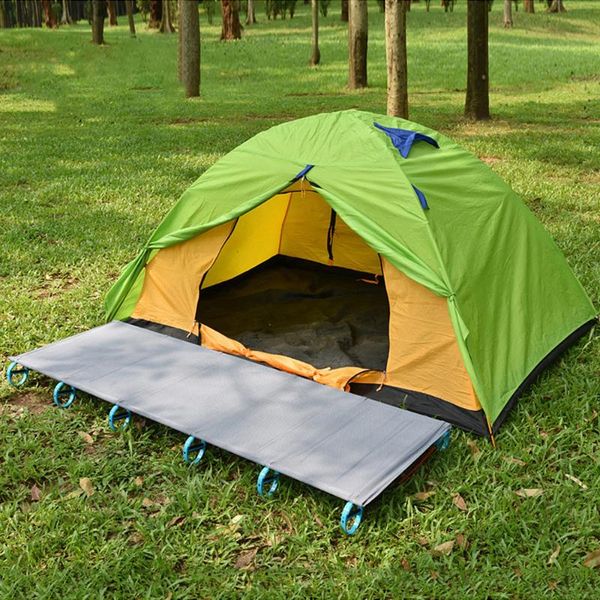 

outdoor pads ultralight folding single camping bed travel cot tent aluminium alloy metal frame portable fishing mat beds