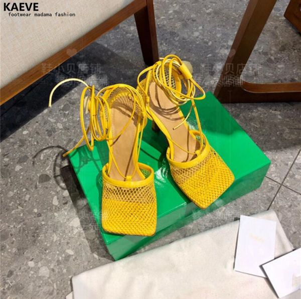 

net lace up to high heels women's sheep's toe foot designer party shoes fancy ankles summer sandals, Black