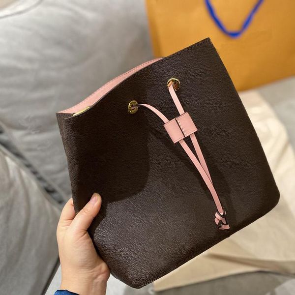 

designer famous drawstring bags neo leather bucket bag noe women flower printing crossbody purse handbags shoulder bags 2021