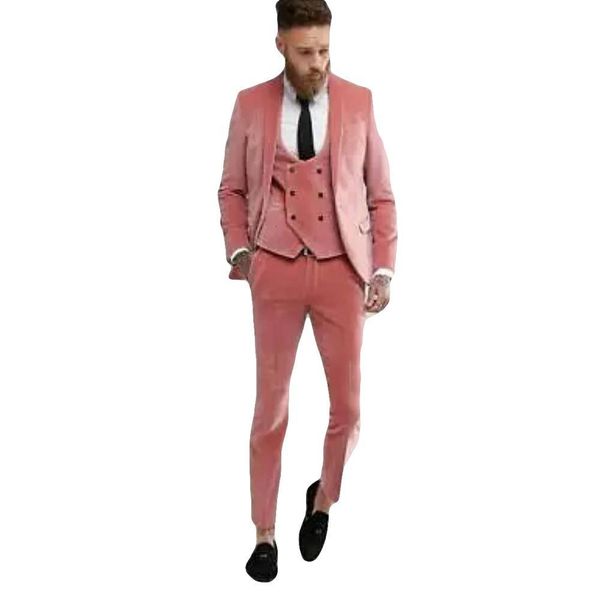 

men's suits & blazers latest design velvet men for wedding tuxedos 3 pieces male one button custom made slim fit blazer terno, White;black