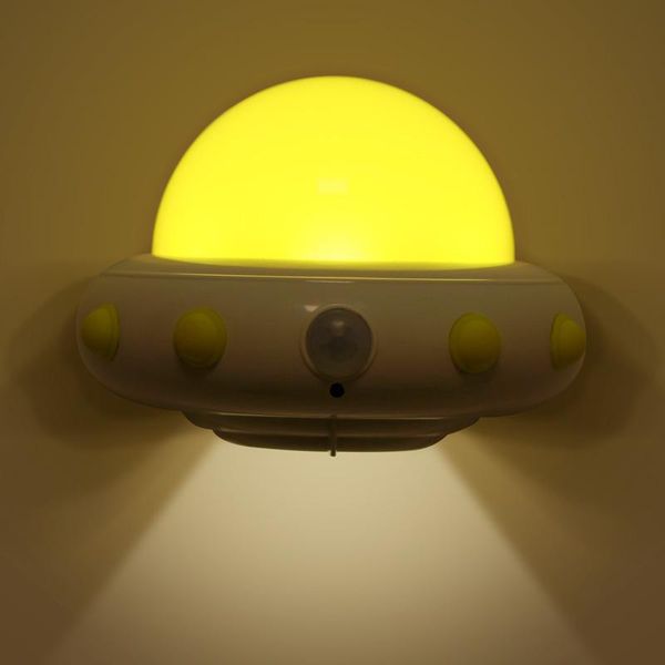 

night lights creative ufo shape led light motion sensor wall home deocration lighting for kids children bedroom birthday gift