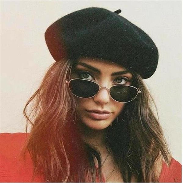 

winter warm faux wool beret women girls french artist beanie hat cap red black purple beige orange kawaii flat top, Blue;gray
