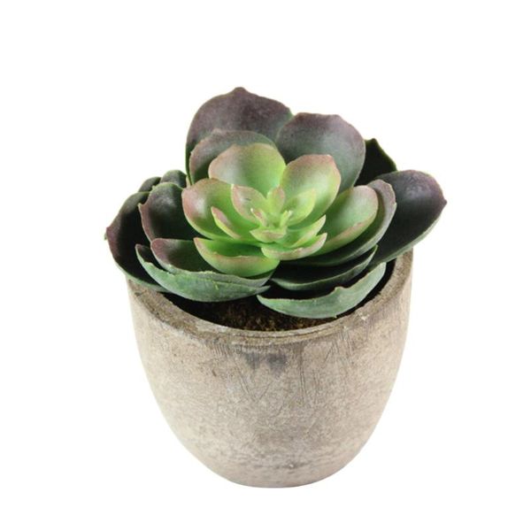 

decorative faux succulent artificial fake simulation plants with gray pots flowers & wreaths