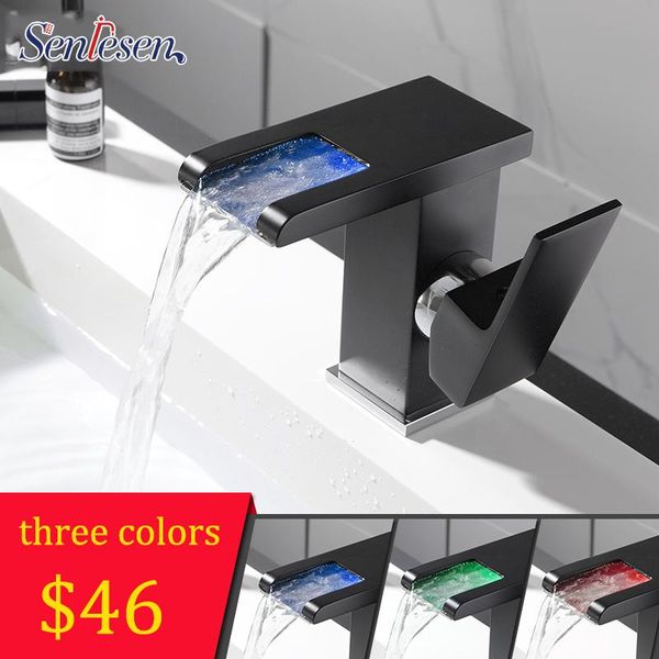 

bathroom sink faucets senlesen brass and cold led basin faucet tap