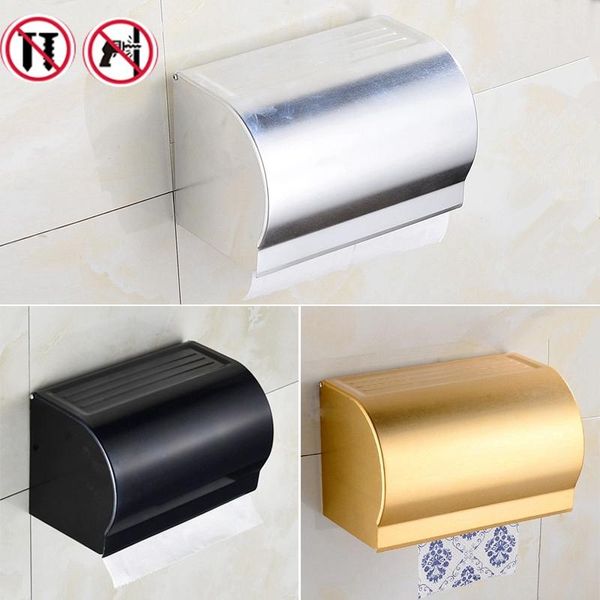 

toilet paper holders punch-space aluminum holder tissue box bathroom waterproof