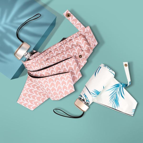 

umbrellas five-fold female sun umbrella protection and uv small fresh rain shine dual-use folding women