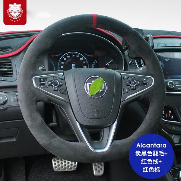 

auto alcantara steering wheel cover for buick regal gs larcosse envision verano excelle enclave encore suede hand-stitched grip