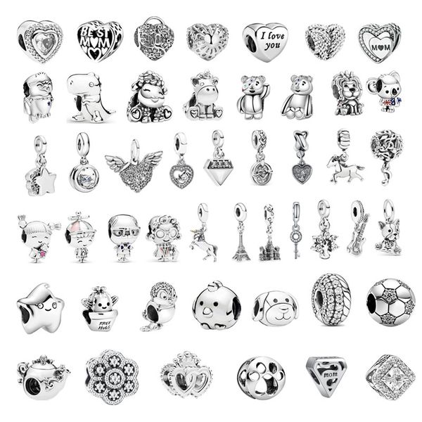 

silver color iron tower guitar lion crown owl boy girl beads fit pandora charms bracelet diy women original fashion jewelry gift, Black