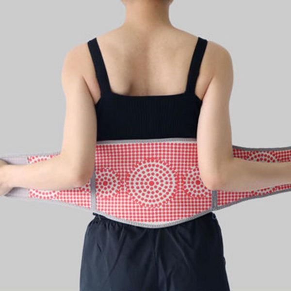 

waist support self-heating therapy brace adjustable pain relief back belt plus velvet warm female, Black;gray