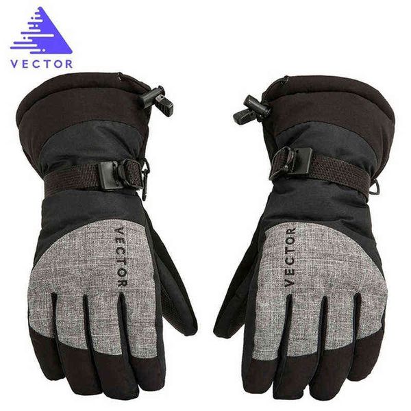 

vector thick pu palm ski gloves winter sport women men warm snowmobile motorcycle windproof waterproof snowboard fishing 220112