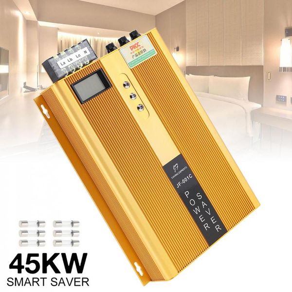 

smart power plugs jf-001c gold 45kw industrial three phase intelligent electricity saving box with led display and independent fuse