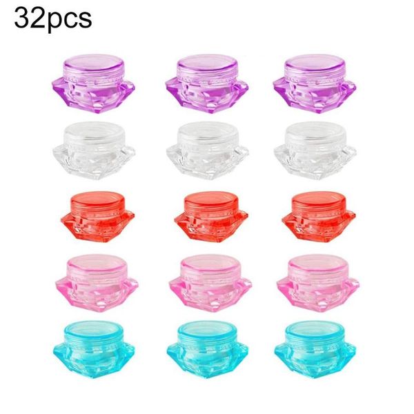 

32pcs 5g diamond shape refillable container face cream lotion empty bottles transparent makeup small sample storage & jars