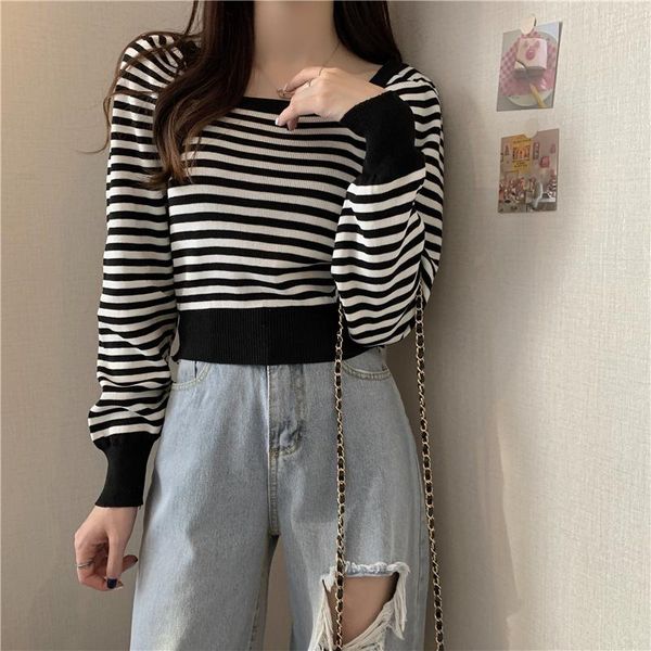 

women's sweaters retro cardigan jacket autumn knitted long, White;black