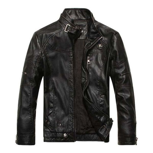 

men's jackets fashion men jacket pu leather casual autumn winter soft short fleece clothing, Black;brown