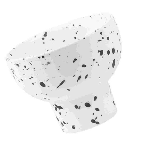 

bowls 1pc creative fruit bowl salad house ceramic dessert tableware (black)