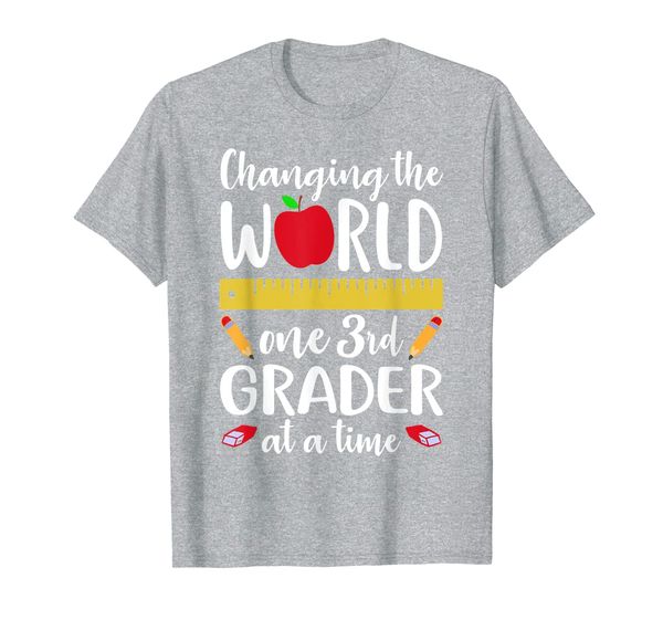 

Teacher CHANGING WORLD ONE 3rd GRADER AT A TIME Cute Gift T-Shirt, Mainly pictures