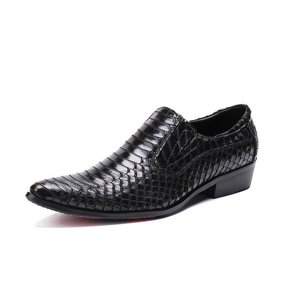 

dress shoes genuine leather men's pointed british trend foot set single fashion, Black