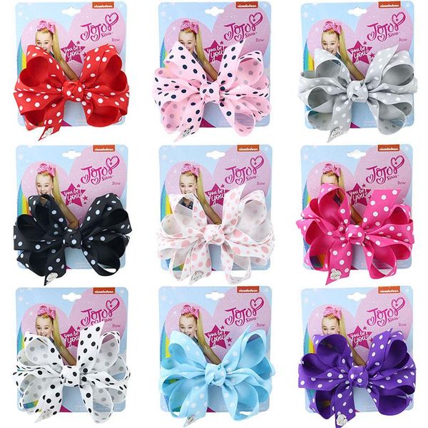 

hair accessories selling polyester novelty print dot festival girl bow hairpin, Slivery;white