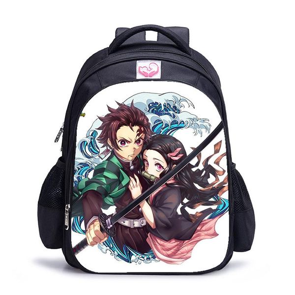 

backpack 16 inch demon slayer kimetsu no yaiba school bag for kids girls boys children sets pencil toddler schoolbag