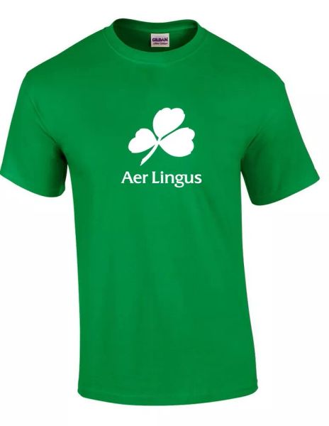 

aer lingus new irish airline aerlingus white green cotton t-shirt, White;black