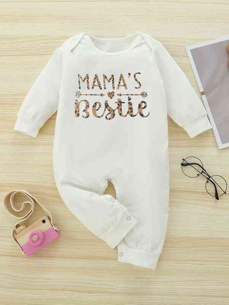 

baby leopard & letter graphic jumpsuit she, Blue