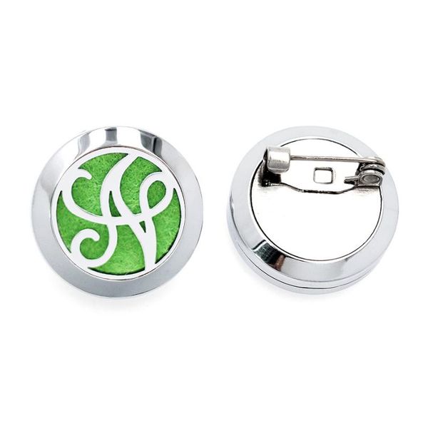 

pins, brooches exquisite letter n brooch stainless steel elegant glamour essential oil diffuser perfume jewelry, Gray