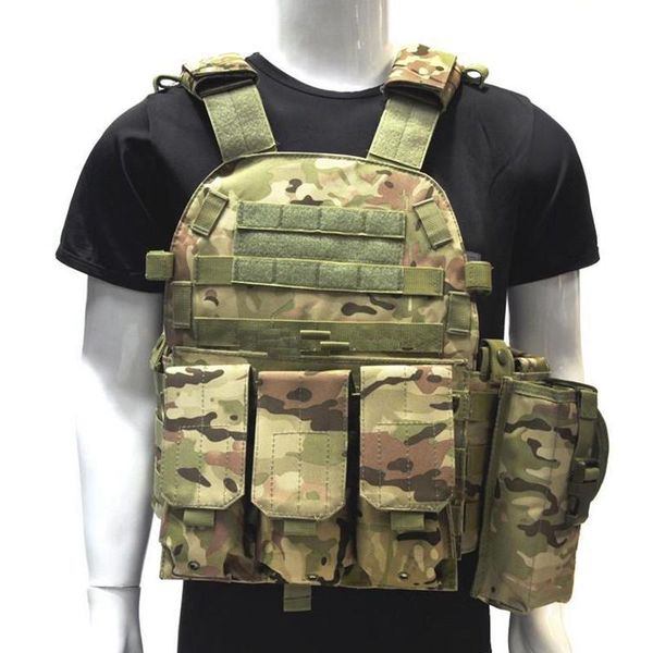 

tactical military molle combat assault plate carrier vest safety for hunting cs war game gun accessoires jackets, Camo;black