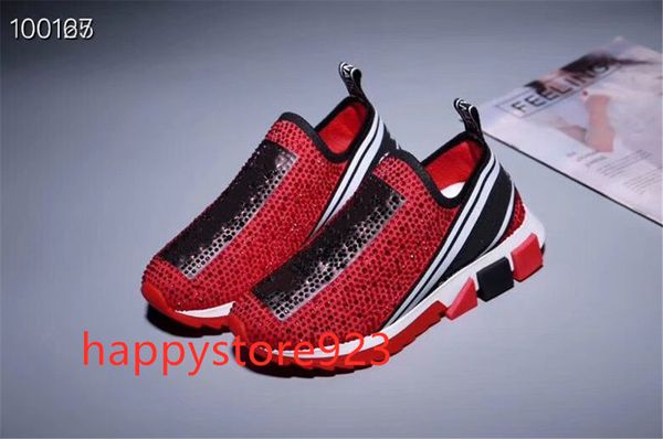 

breathable air-woven mesh leisure sports shoes rhinestone flat socks low-lovers womens and men fashion size35-45 t115d225, Black