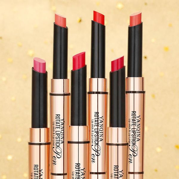 

lip pencils matte lipstick liner 2 in 1 makeup small tube durable long-lasting color waterproof moisturizing pen