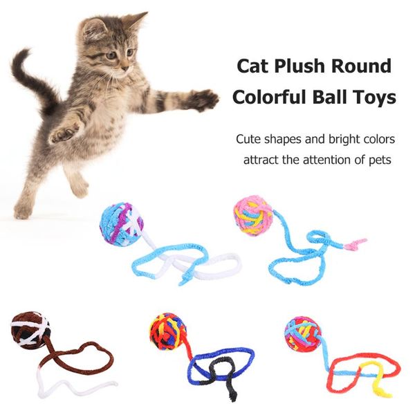 

cat toys kitten molar chew bite plush round ball interactive playing training funny chewing pet supplies