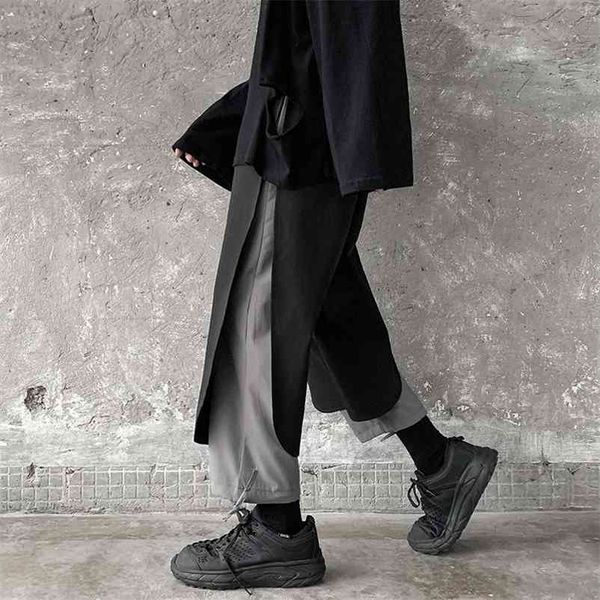 Hybskr Осенние мужские грузовые брюки повседневные негабаритные брюки для женщин корейская уличная одежда хип-хоп мужская мода одежда колледжа 210723