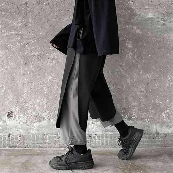 

hybskr autumn men's cargo pants casual oversize woman trousers korean streetwear hip hop male fashion college clothing 210723, Black