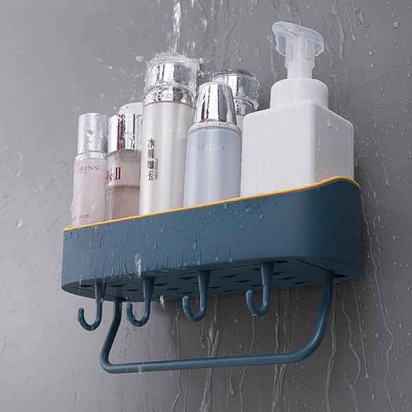 

hooks & rails bathroom rack wall shelf dish drainer with towel hook bar no drilling tray kitchen storage cabinet accessories supplies