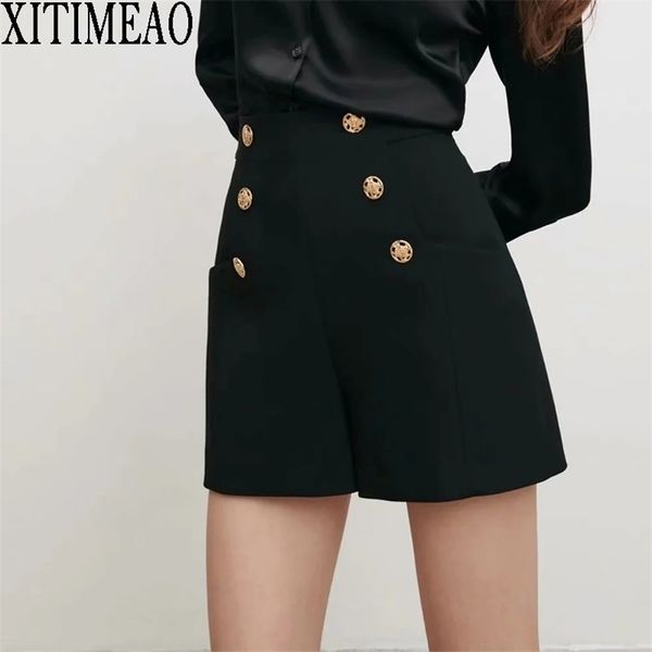 

za spring autumn women shorts simple style short pants hight waist shorts black casual ol pants xitimeao 210611, White;black