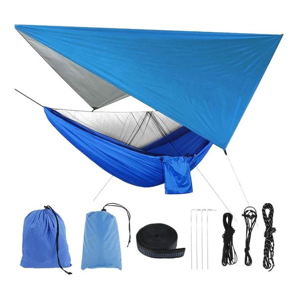 

camp furniture camping hammock with mosquito net nylon double waterproof lightweight portable for backpacking hiking fishing