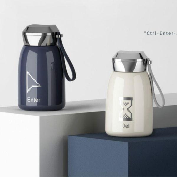

water bottles office cup keyboard 304 stainless steel double layer insulated vacuum flask bottle tumbler fashion mini creative