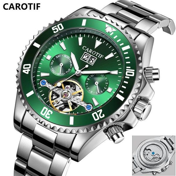 

automatic mechanical men watch stainless steel case waterproof tourbillon business wristwatch 2021 relogio masculino wristwatches, Slivery;brown