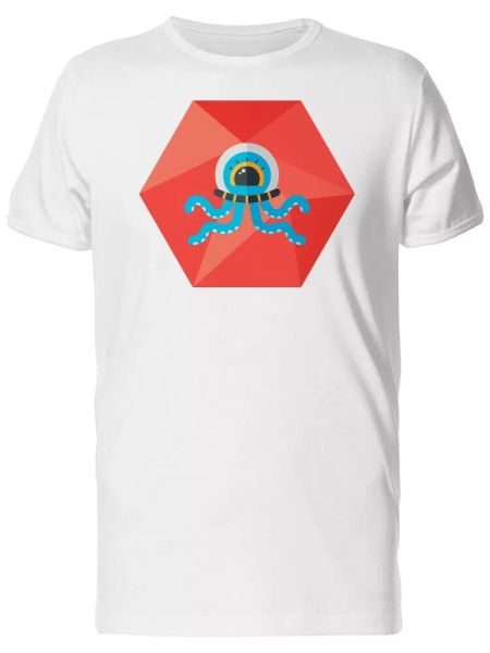 

Alien Octopus In A Red Hexagon Men's Tee -Image by Shutterstock, White;black
