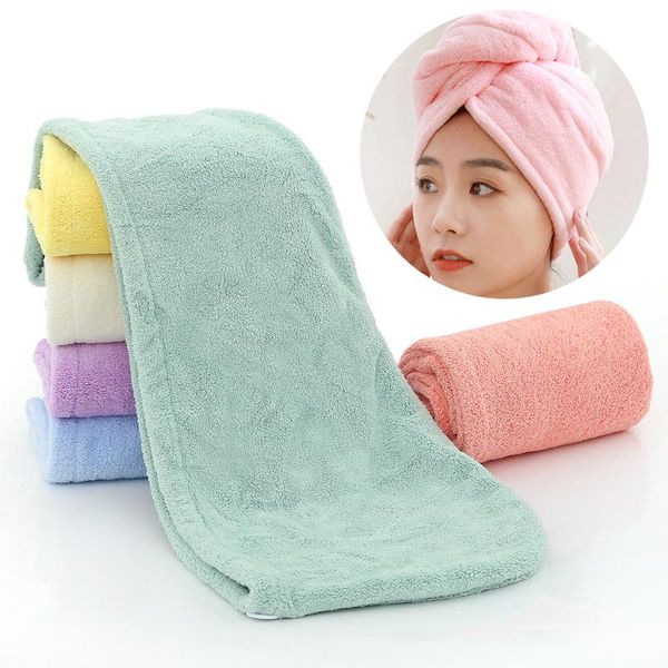 

towel girls dry hair cap coral washing super absorbent women quick cartoon bath