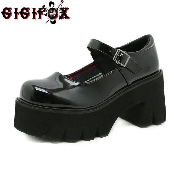 

dress shoes gigifox 2022 chunky heels platform mary janes women gothic style black cute fashion summer pumps big size 42