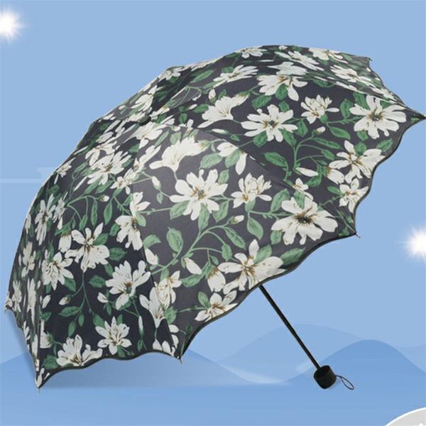 

umbrellas lily sunny and rainy dual-purpose folding sun sunscreen uv protection sunshade umbrella
