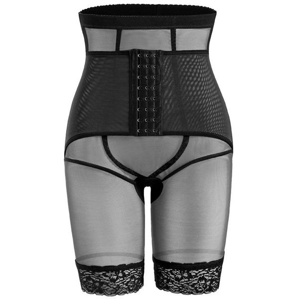 

women's shapers yagimi tummy control panties with hook high waist slimming body shaper women lace up design shapewear underwear lingeri, Black;white
