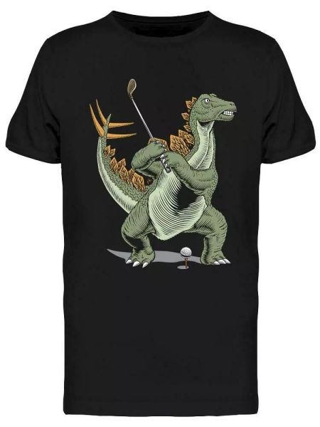 

dinosaur playing golf tee men's -image by shutterstock, White;black