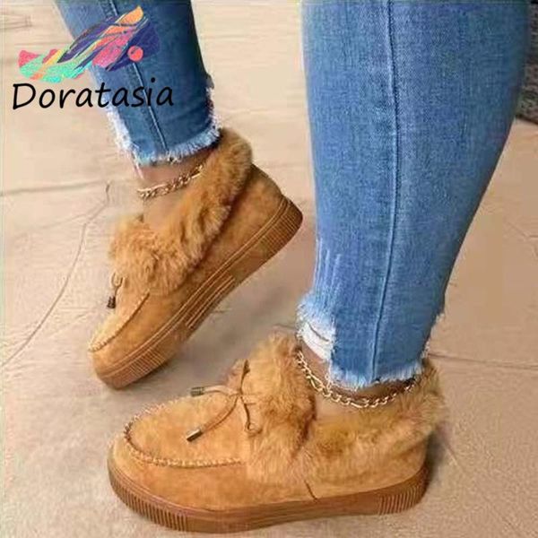

boots doratasia ins arrival women black solid non-silp ankle snow shoes warm plush winter fashion