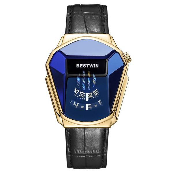 

wristwatches creative men gold watch watches men's casual waterproof sports automatic clock for fashion hour 2021, Slivery;brown