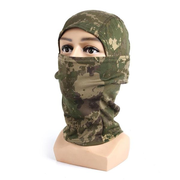 Capitões de ciclismo Máscaras de 1 peça Camuflagem Camuflagem Cabeça solar protetor solar Campa respirável à prova de pó Campo de seda de seda