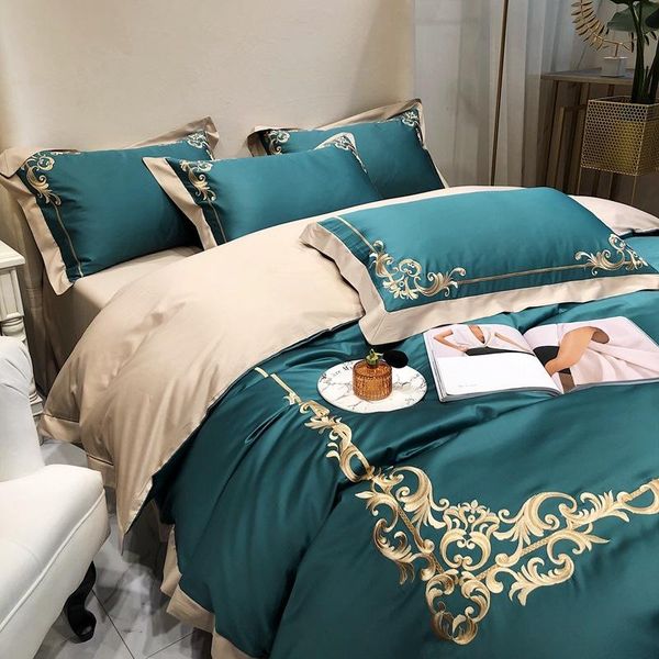

100% silk comforter bedding sets  set with fitted sheet luxury 4 pcs